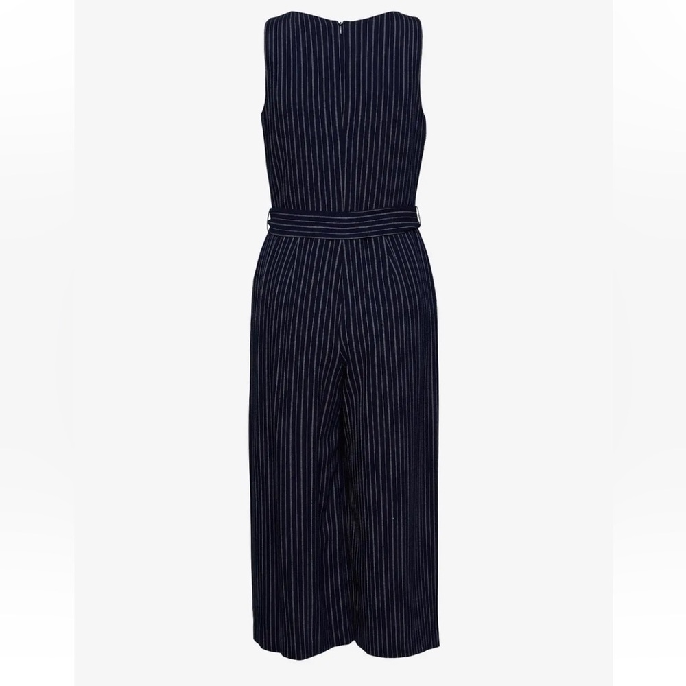 Lauren Ralph Lauren NEW Navy Pinstripe Jumpsuit Sz 12 Sleeveless - Picture 10 of 12